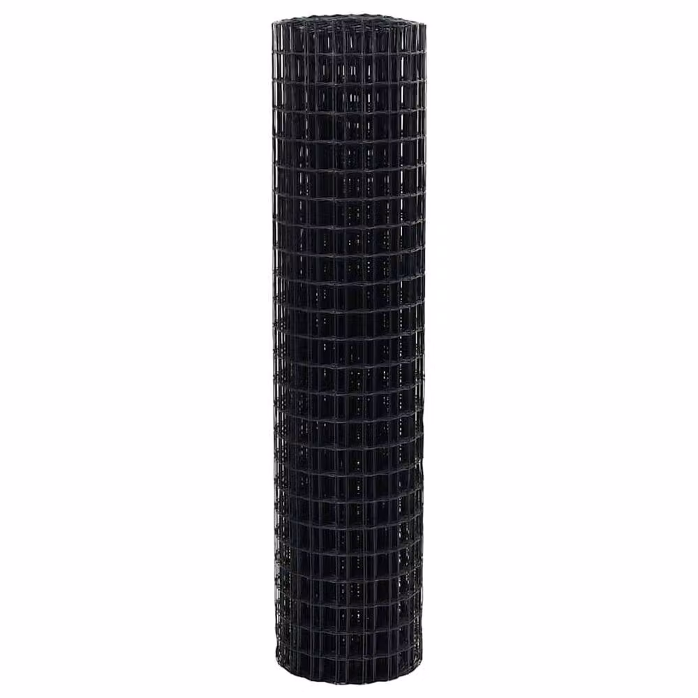 Berkfield Home Modern Euro Fence Grey 1, 2x25 m PVC-Coated Steel Round Fence in Dark Grey, H: 120 cm, W: 25 m – 4