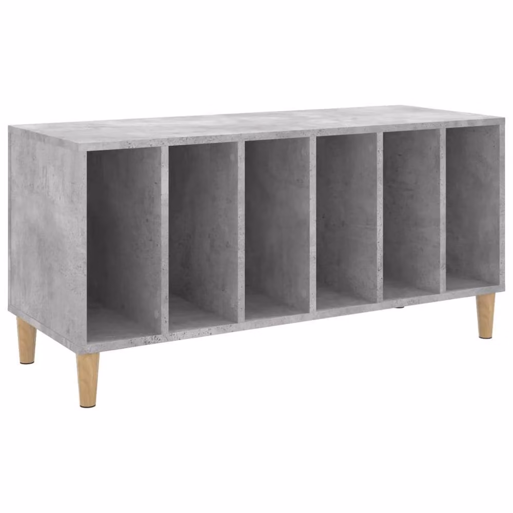 Berkfield Home Record Cabinet in Concrete Grey, W/D/H: 100 x 38 x 48 cm – 1