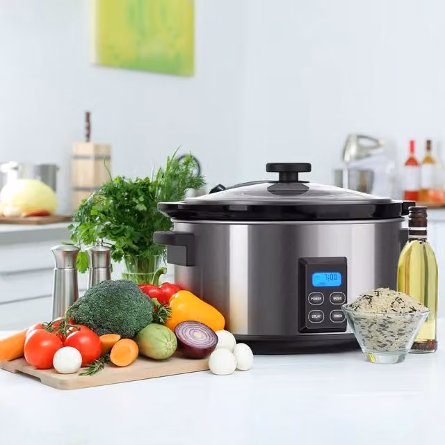 Wahl Digital Slow Cooker in Silver with Stainless Steel Finish, Timer and Keep Warm Function