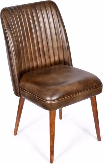 North Interiors Classic Brown Leather Dining Chair