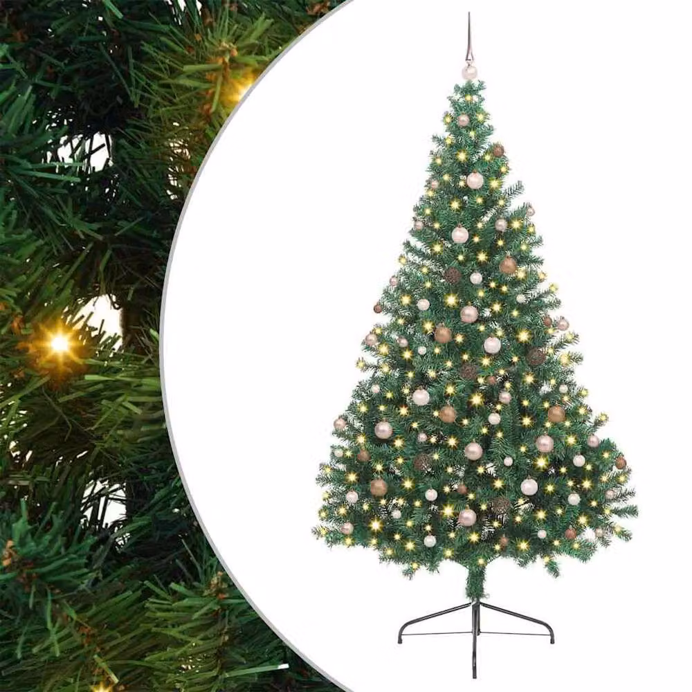 Berkfield Home Pre-lit Artificial Christmas Tree in Green, Height: 240 cm – 2