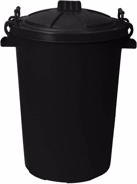 FLAVORA Black Plastic Bins, 2 x 85L