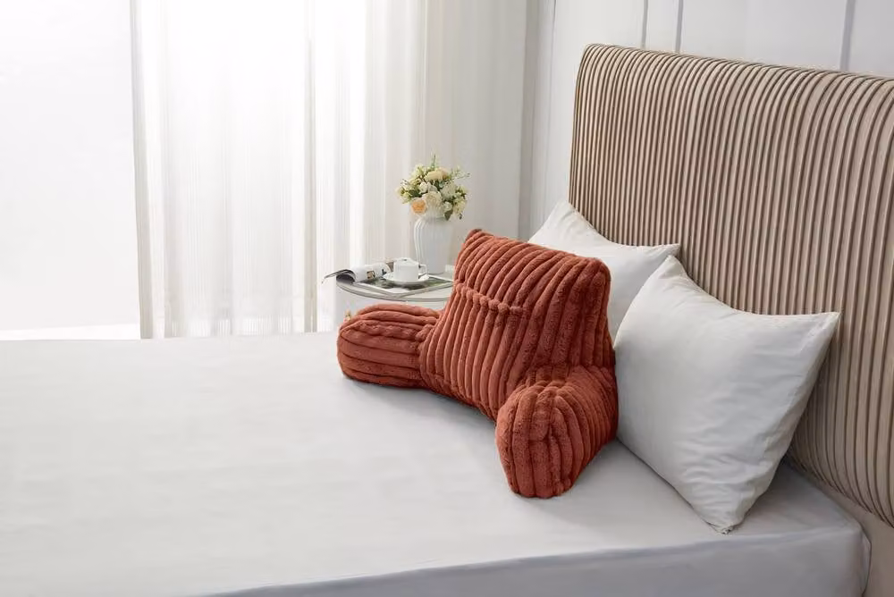 Gaveno Cavailia Ribbed Fleece Cuddle Cushion in Burnt Orange – 2