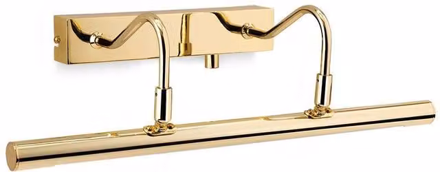 Netlighting LED 1 Light Dimmable Picture Wall Light with Dimmer Switch in Polished Gold Brass
