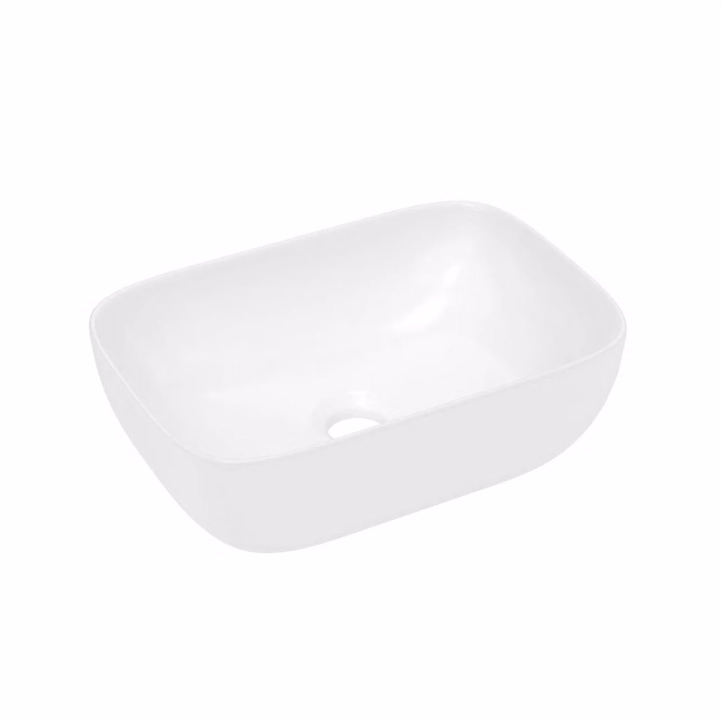 Dprodo White Ceramic Rectangular Countertop Bathroom Vessel Sink, W: 40.0 cm, D: 32.5 cm, H: 14.0 cm – 2