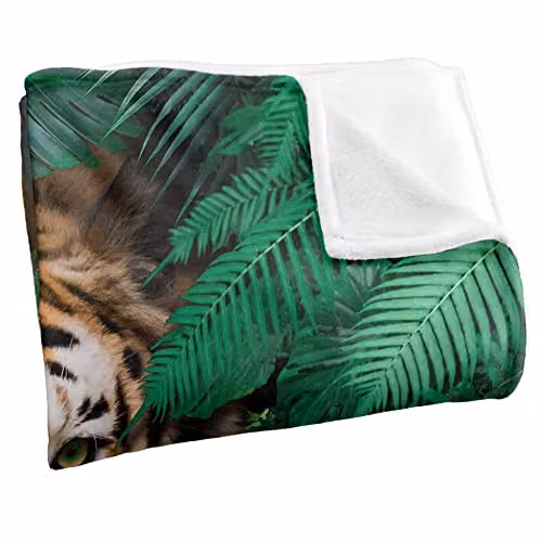 Reinders Jungle Tiger Silky Touch Super Soft Fleece Throw Blanket, Multicolour, W/D: 152 x 127 cm – 2