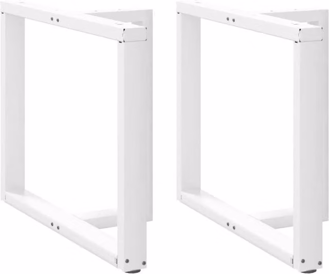 Berkfield Home T-Shaped Dining Table Legs, 2 Piece Set, White Steel, W: 90 cm, D: 35 cm, H: 72-73 cm