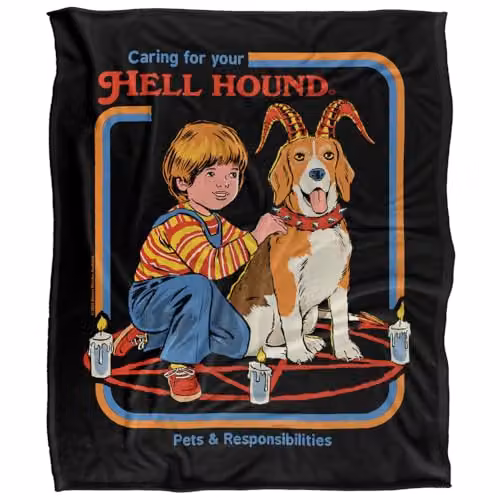 Steven Rhodes Hell Hound Silky Touch Super Soft Fleece Throw Blanket, Multicolour, W/D/H: 152 x 127 cm – 5