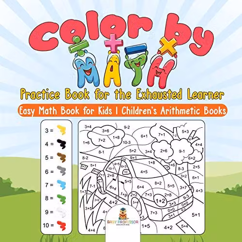 Baby Professor Colour by Math Practice Book for Children, Multicolour