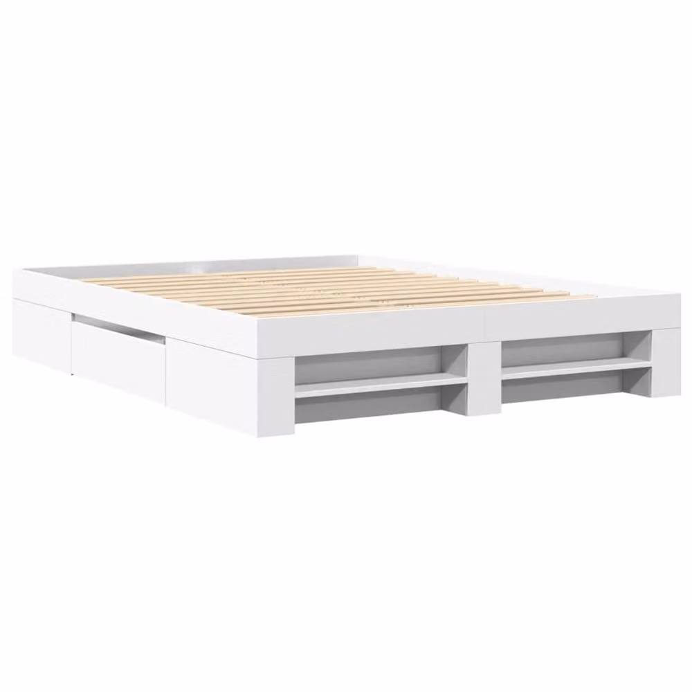 Berkfield Home Bed Frame with Drawers in White, W/D/H: 160 x 200 cm, Engineered Wood – 3