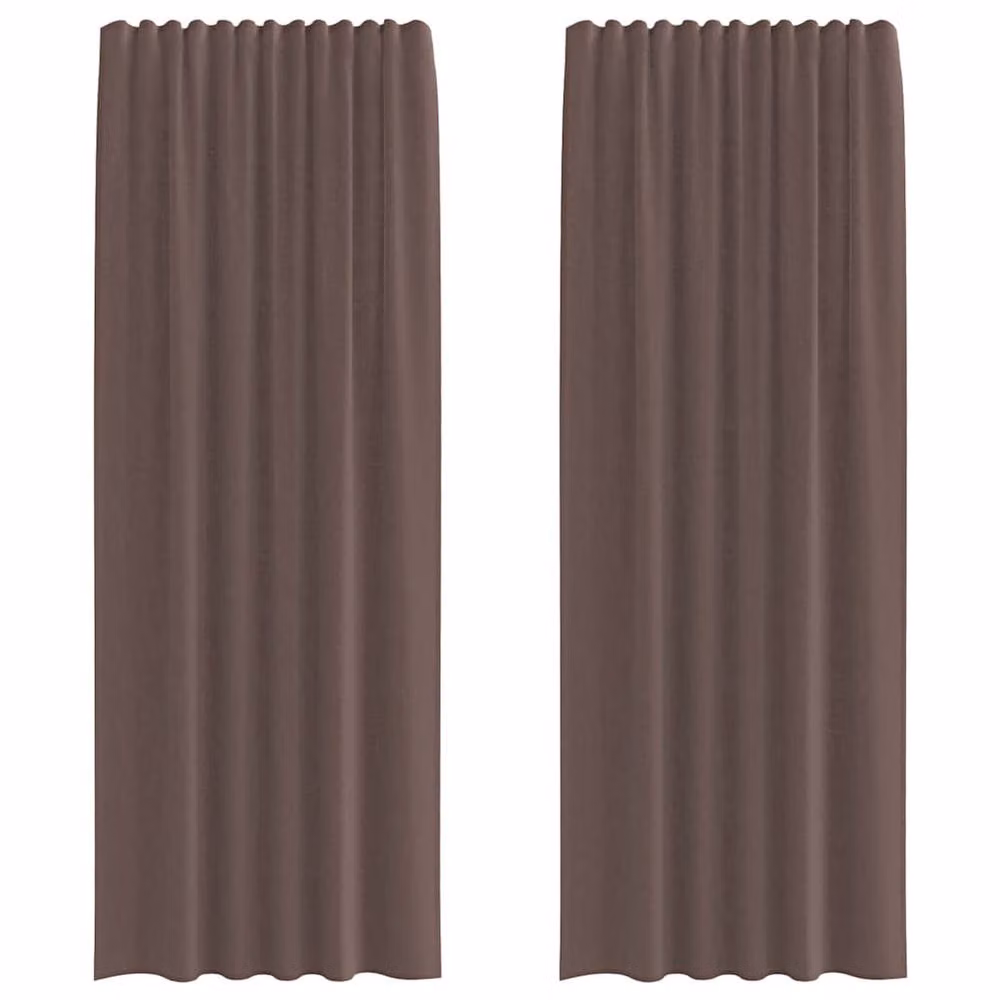 Berkfield Home Brown Voile Fabric Curtains with Rod Pockets, 2 Pack, W: 140 cm, H: 260 cm – 2