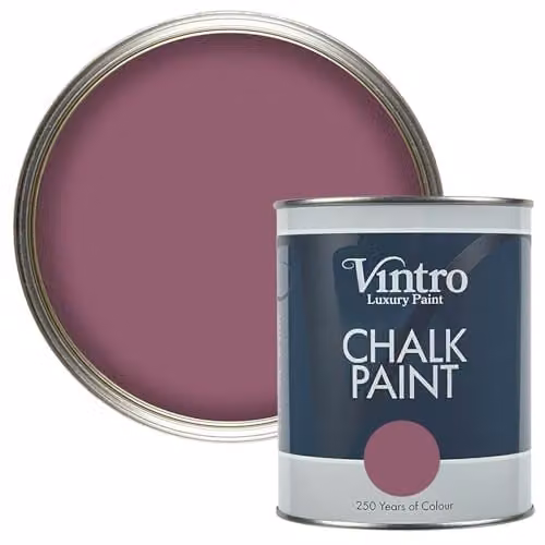 Vintro Aubergine Chalk Paint in Old Mauve, 1 Litre, Ultra Matt Finish