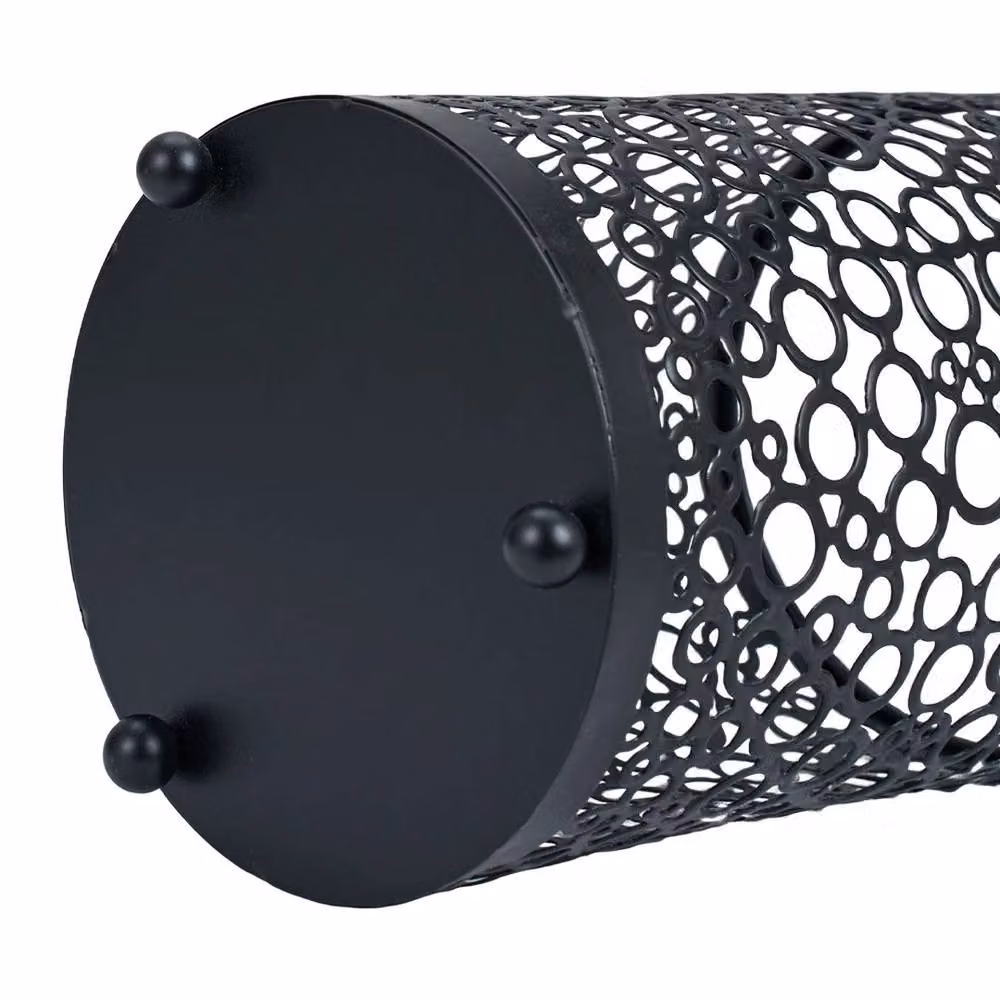 Havendro Set of 3 Black Metal Cylindrical Outdoor Candle Lanterns – 3