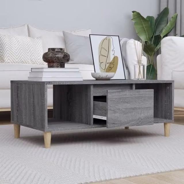 Berkfield Home Grey Sonoma Coffee Table, W/D/H: 90 x 50 x 36.5 cm – 1
