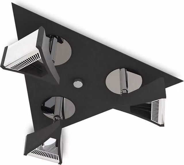Netlighting Filippo 3 Light LED Triangular Spot Light, Black and Chrome, 15W, 1350lm – 1