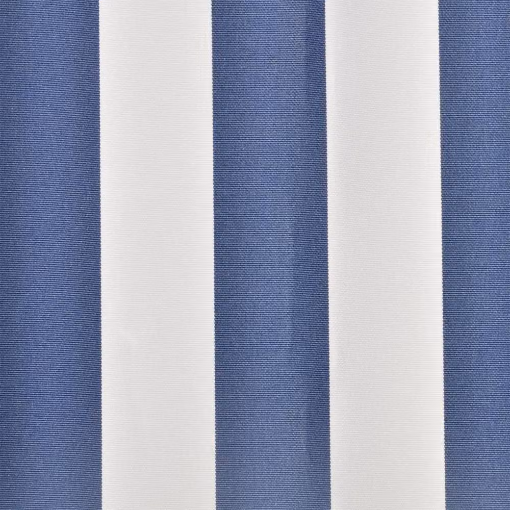 Berkfield Home Blue and White Polyester Awning Sunshade Canvas, W: 4 m, D: 3 m – 2