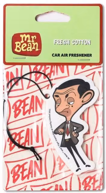 Mr Bean Fresh Cotton Hanging Car Air Freshener, White, Small – 1