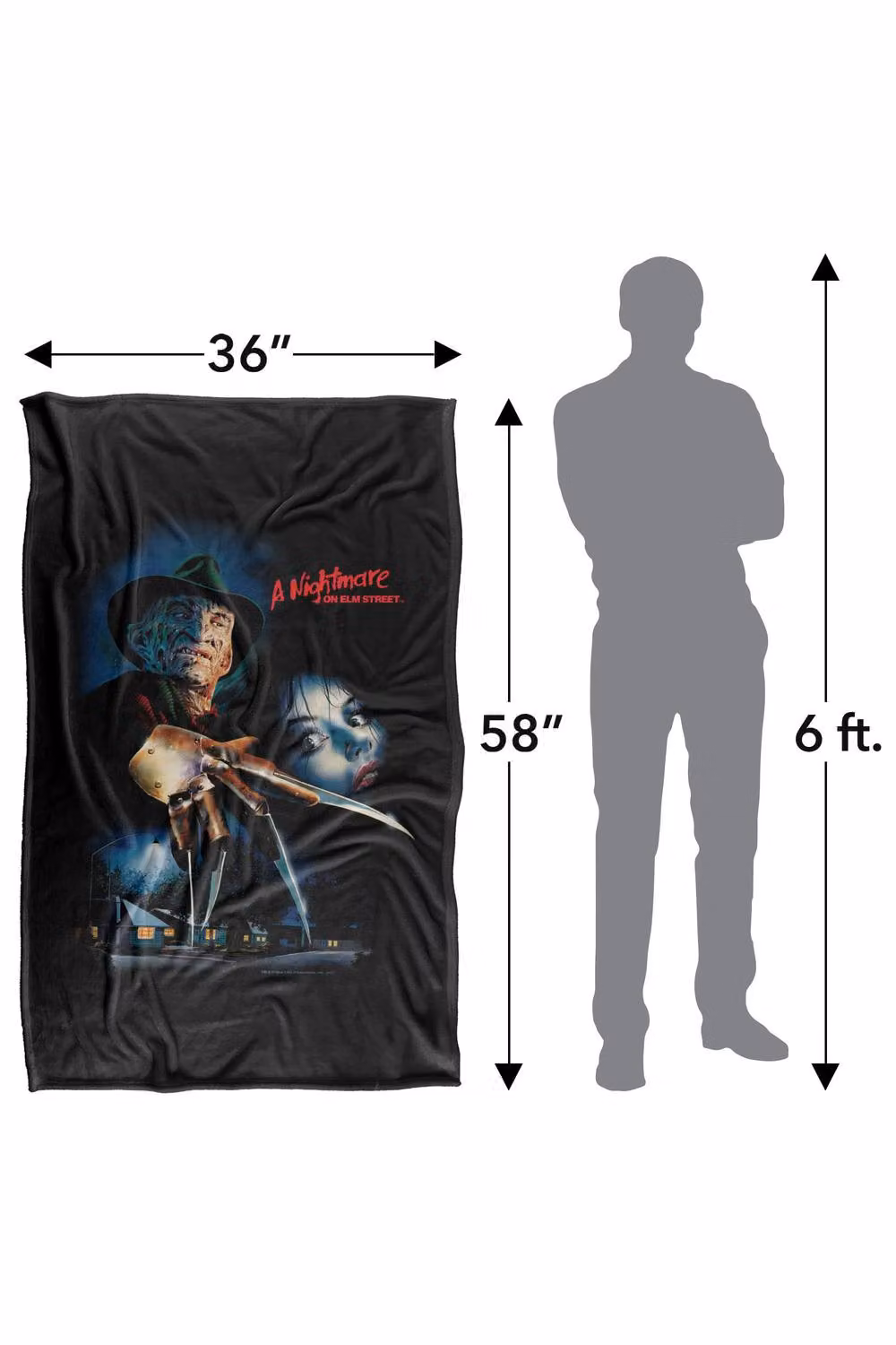 Warner Bros. Nightmare On Elm Street Multicolour Super Soft Polyester Throw, Extra Large – 3