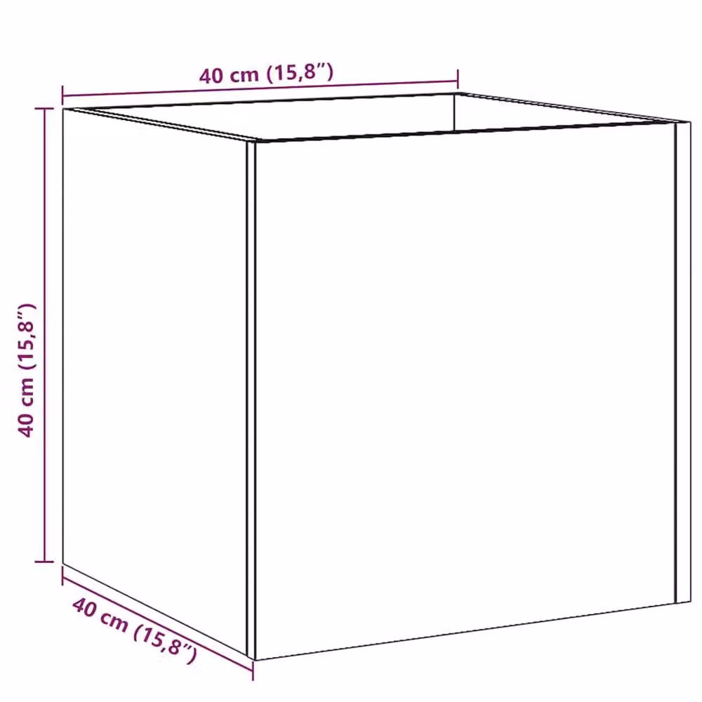Berkfield Home Planter Box in Brown Old Wood, W/D/H: 40 x 40 x 40 cm – 4