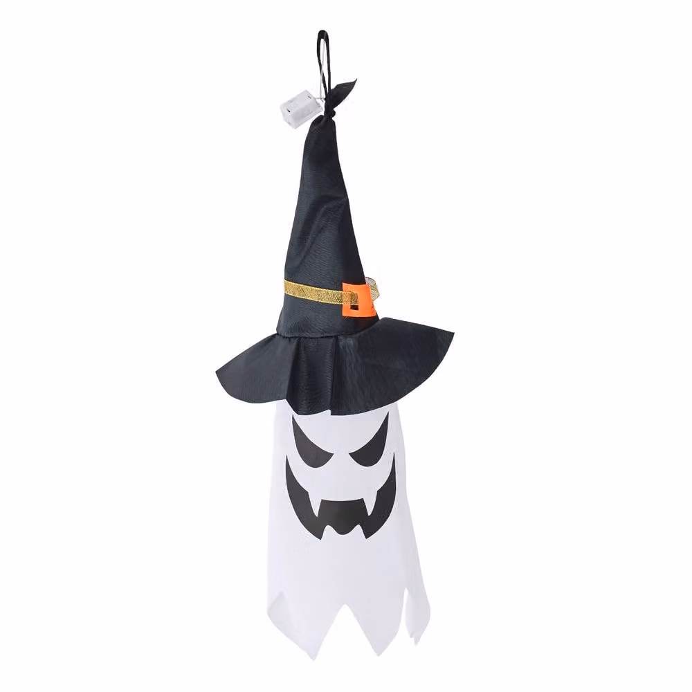 Living and Home 2Pcs Halloween Ghost and Witch Hats with LED Lights in Black – 2