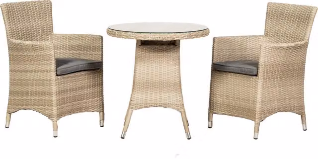 Royalcraft Lisbon 2 Seater Carver Bistro Set in Beige