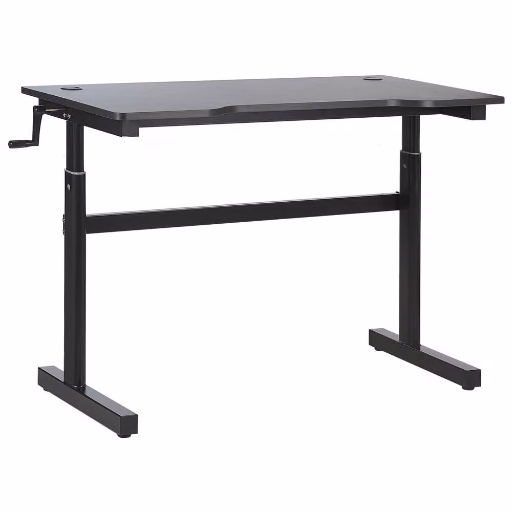 Wyld and Coco Adjustable Gaming Desk in Black with Manual Crank and Height Adjustment, W: 120 cm, D: 60 cm – 2
