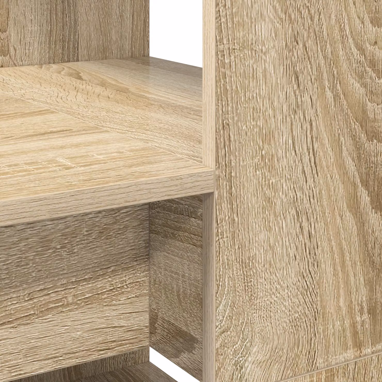 Berkfield Modern Writing Desk with Storage in Sonoma Oak and Beige, W/D/H: 113 x 54 x 120 cm – 3