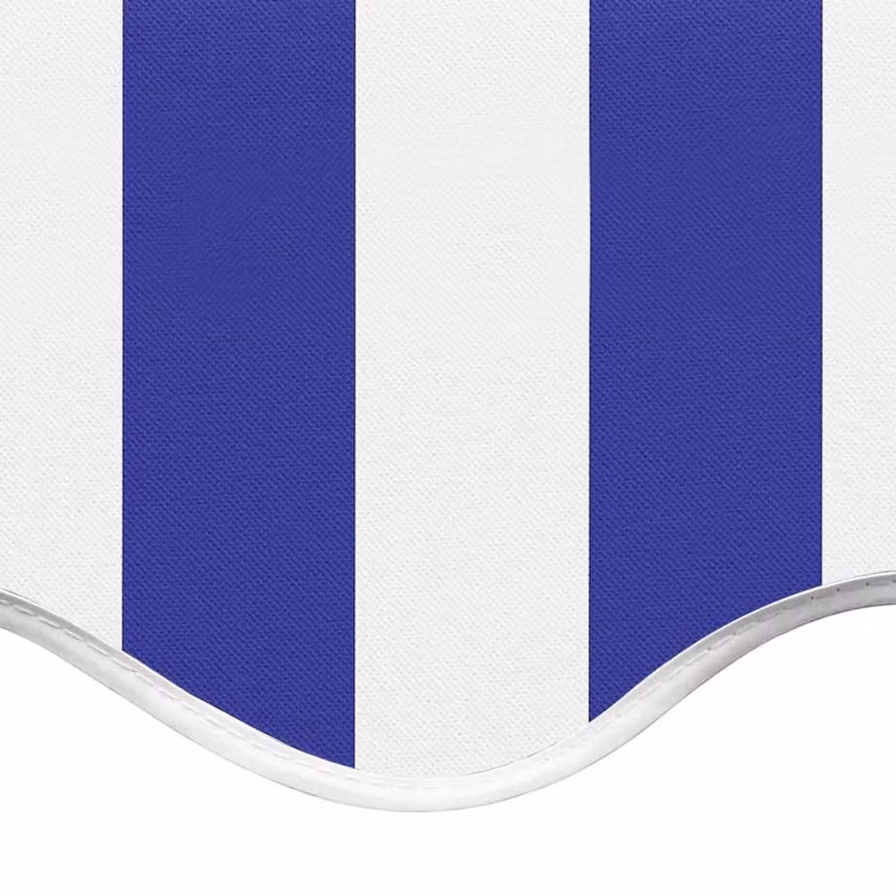 Berkfield Home Replacement Polyester Awning Fabric in Blue and White, W: 5 m, D: 3.5 m – 3