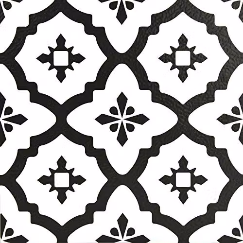 WallPops FP2480 Comet Peel and Stick Floor Tiles, Black, Set of 10, 30.48 x 30.48 cm