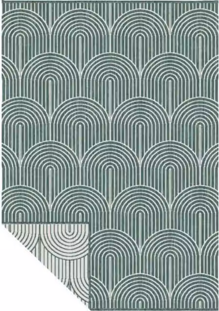 THE RUGS Pangli Reversible Flatweave Indoor Outdoor Rug in Green, W/D/H: 200 x 290 cm
