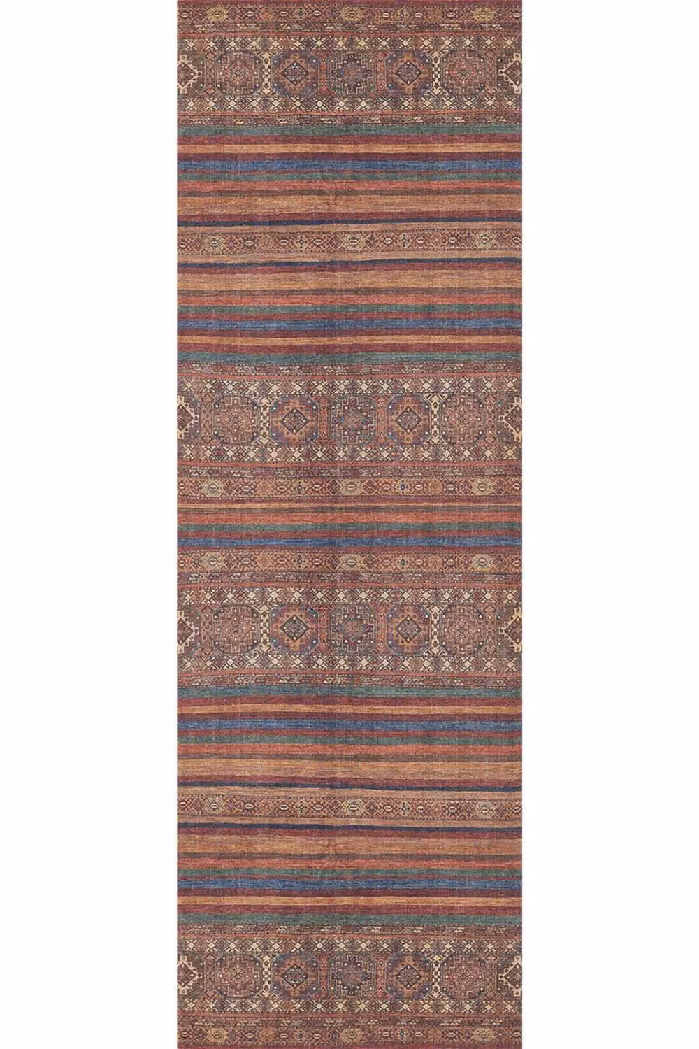 THE RUGS Zahra Washable Persian Classic Oriental Rug in Red and Multicolour, Polyester, W: 60 cm, L: 180 cm – 3