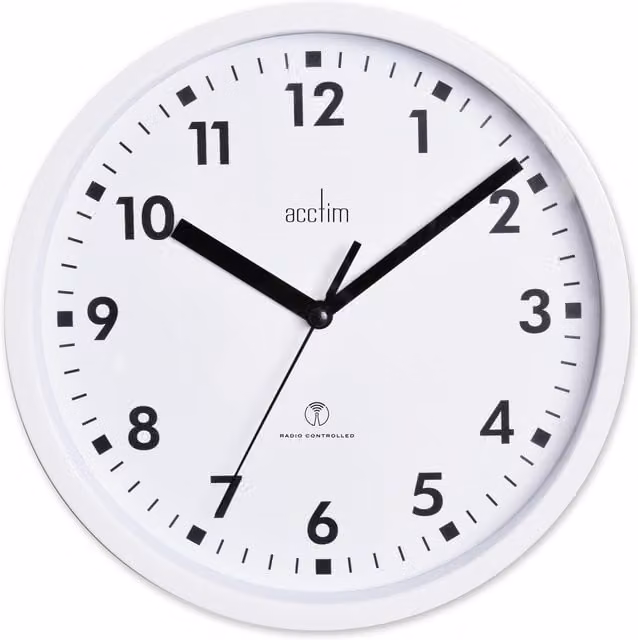 Acctim Nardo Radio Controlled Wall Clock, White