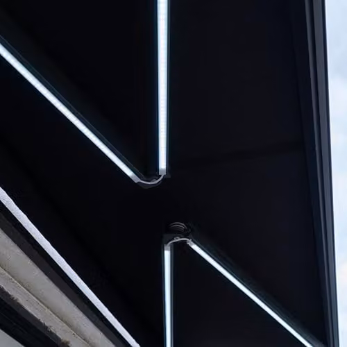 Jack Stonehouse Retractable Electric Awning with LED Lights and Remote Control, Black, W: 3 m, D: 2.5 m – 6