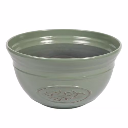 YouGarden Green Plastic Olive Planter Bowls, Set of 2, Diameter: 30 cm