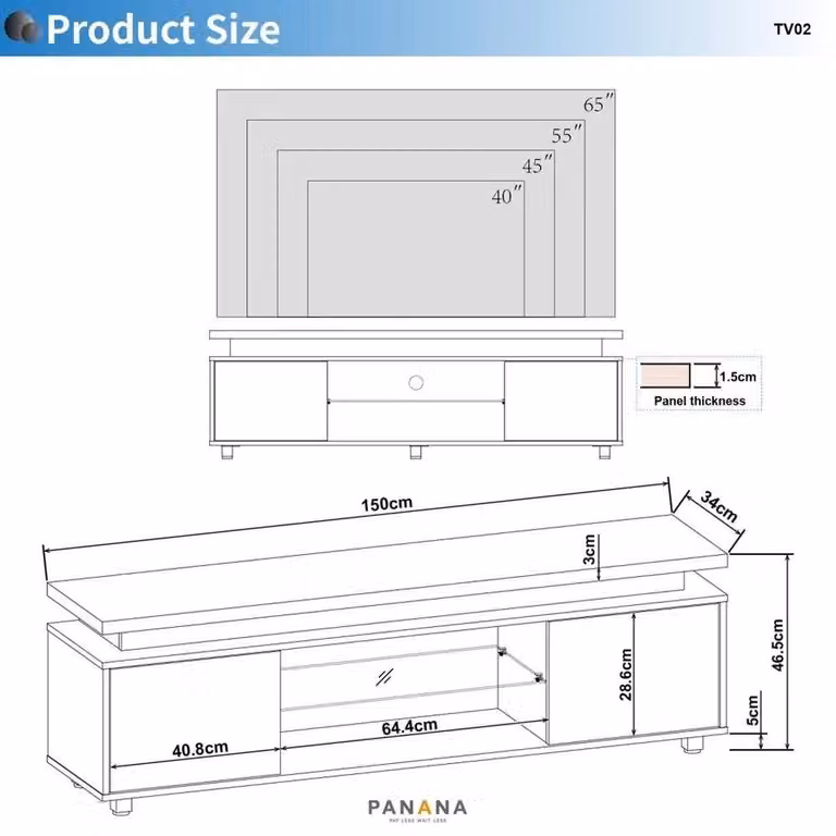 KORVIXA Modern Black Glossy LED TV Unit Stand Cabinet with 2 Doors and Integrated Lighting, W/D/H: 100 x 100 x 100 cm