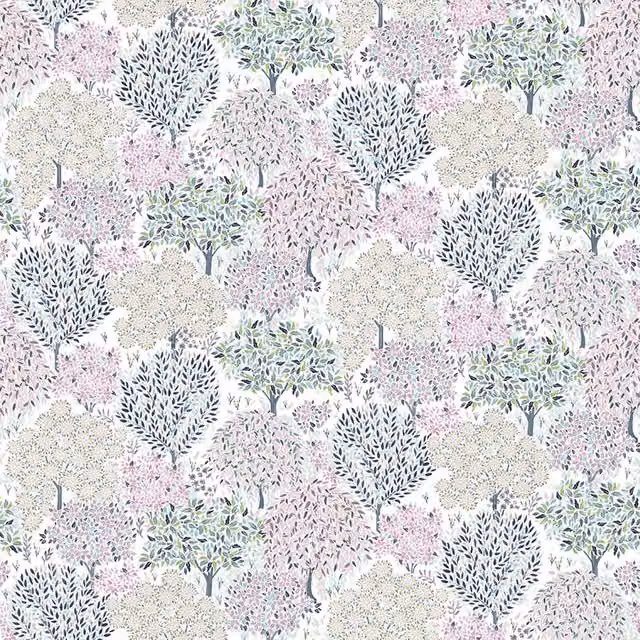 Fibre Naturelle Somerset Floral Cotton Fabric in Purple, Pink and Multicolour