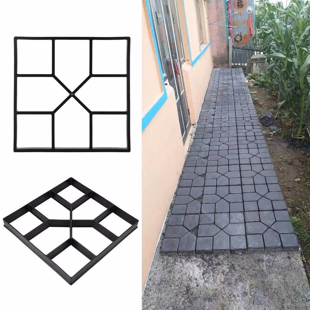 FLAVORA DIY Concrete Path Paving Mold in Black, W: 520 mm, L: 10000 mm – 2