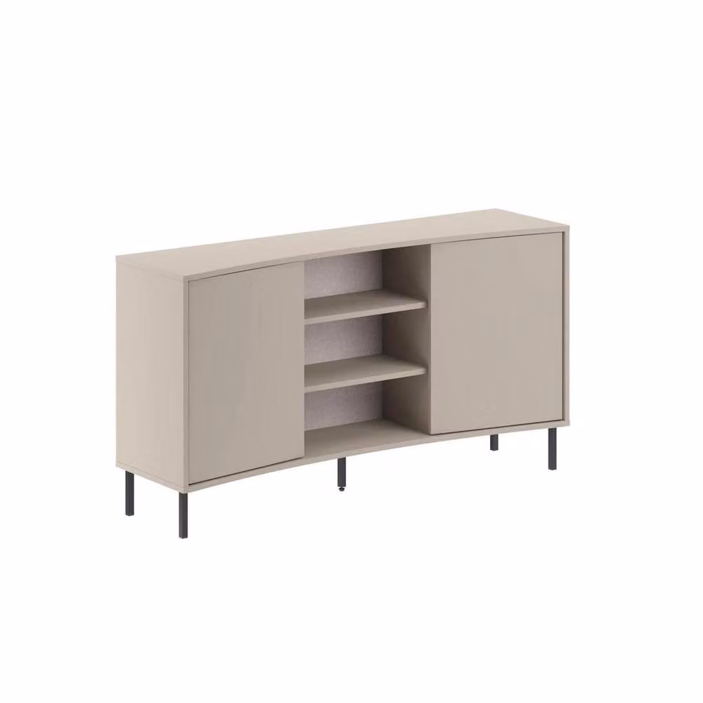 SPETLEK 2 Door Sandstone Sideboard in Beige with Curved Design – 3