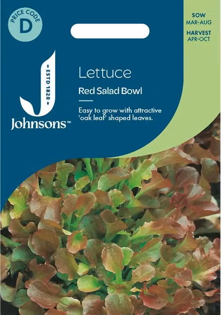 Johnsons Seeds Red Salad Bowl Lettuce Vegetable Seeds