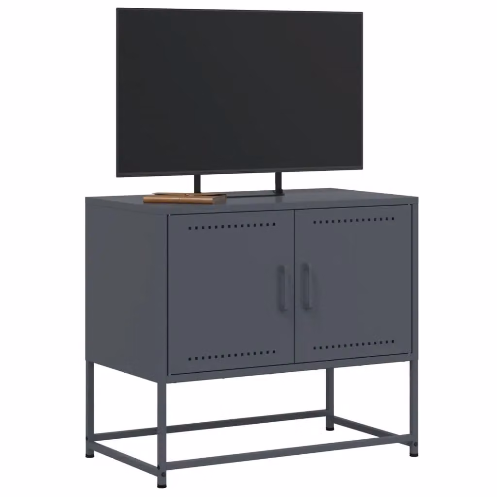 Berkfield Home Industrial Steel TV Cabinet in Anthracite, W/D/H: 68.5 x 39 x 60.5 cm – 4