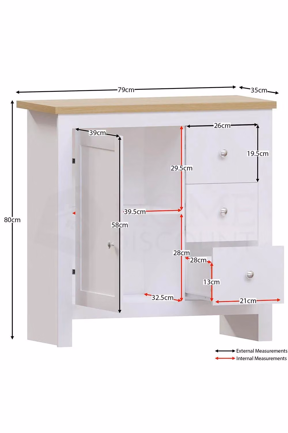 Vida Designs Arlington White 3 Drawer 1 Door Sideboard Storage Unit – 2