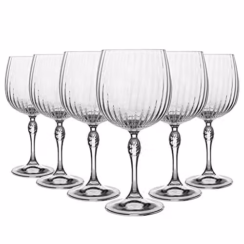 Bormioli Rocco America Gin and Tonic Cocktail Glasses, Transparent, Pack of 6, 745 ml – 1