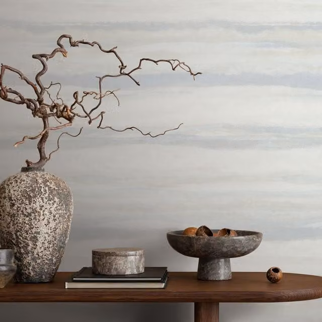 Erismann Blue Abstract Striped Vinyl Wallpaper Roll