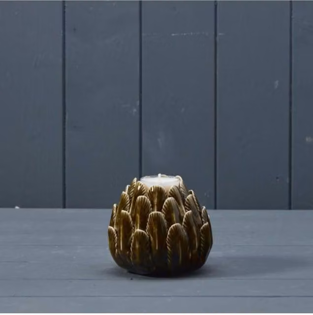 KDMD Green Ceramic Floral Tealight Holder – 1