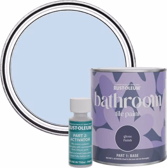 Rust-Oleum Bathroom Tile Paint in Blue Sky Gloss Finish, 0.75 l, Blue