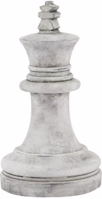 Lemon Pavilion Athena Stone King Chess Piece, White Ceramic, W: 16 cm, D: 16 cm, H: 28 cm