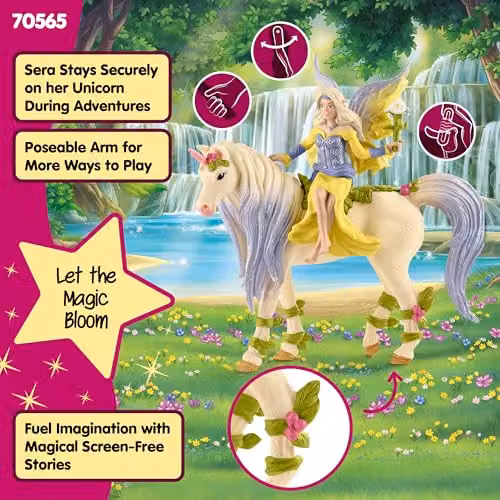 Schleich Bayala Fairy Sera with Blossom Unicorn Multicolour 3-Piece Playset – 3