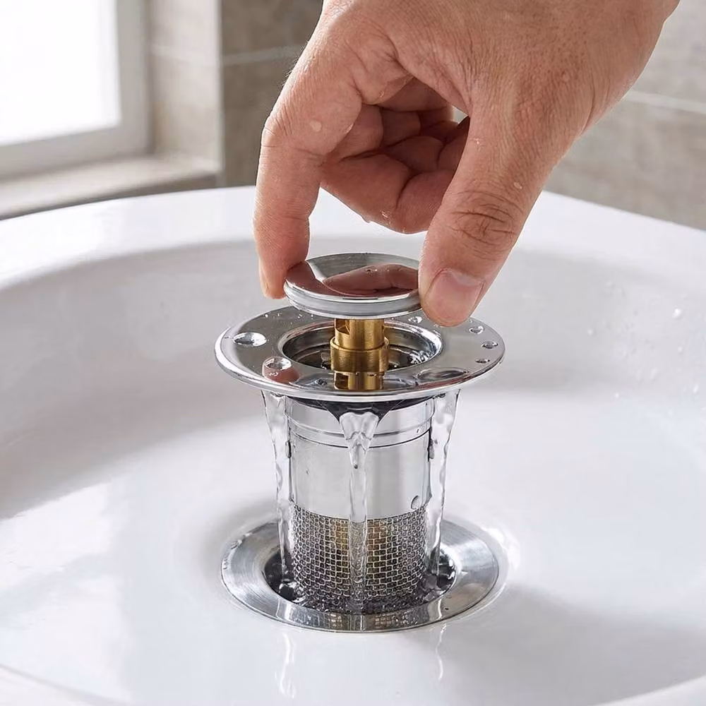 VOGREX Odor Proof Silver Chrome Pop Up Basin Drain Stopper – 2