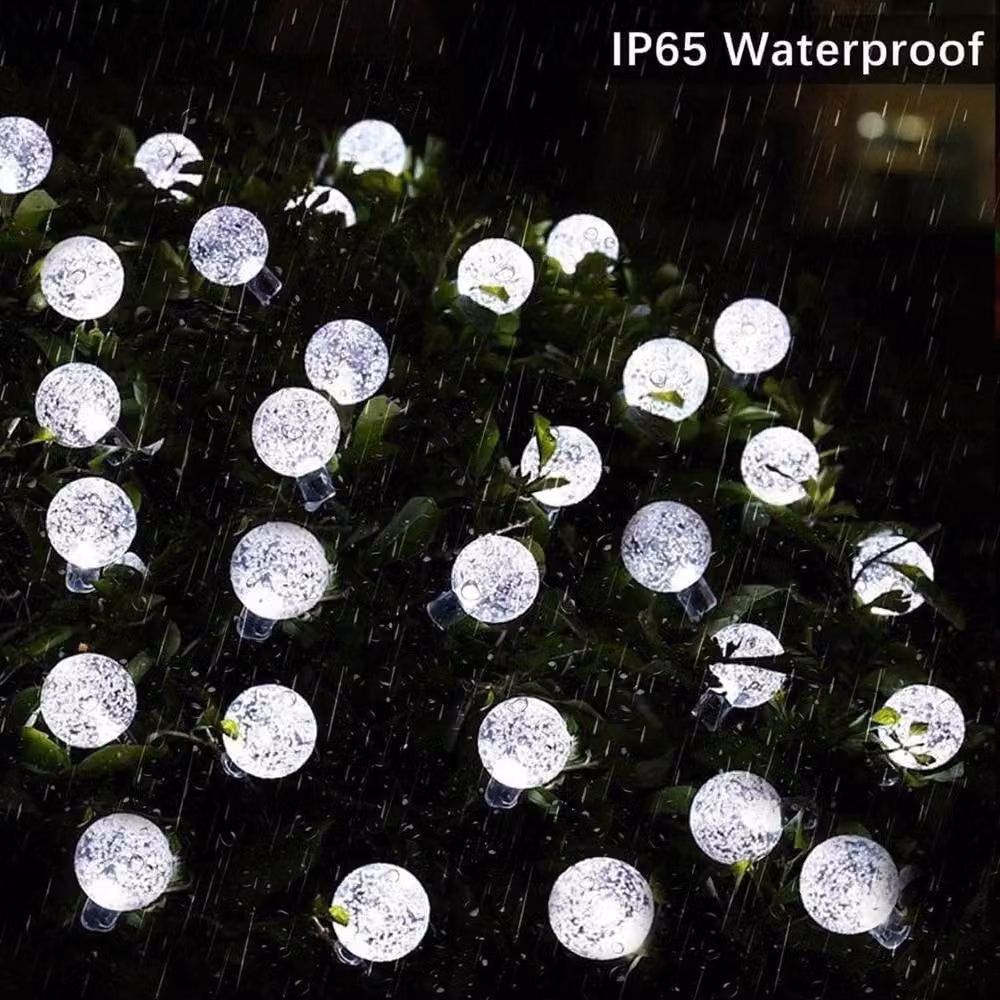 SPETLEK Solar Powered Retro LED Bulb String Lights in Cool White, 12m – 3