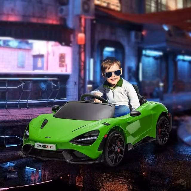 AIYAPLAY McLaren 765LT Licensed Electric Ride on Car with Remote Control in Green